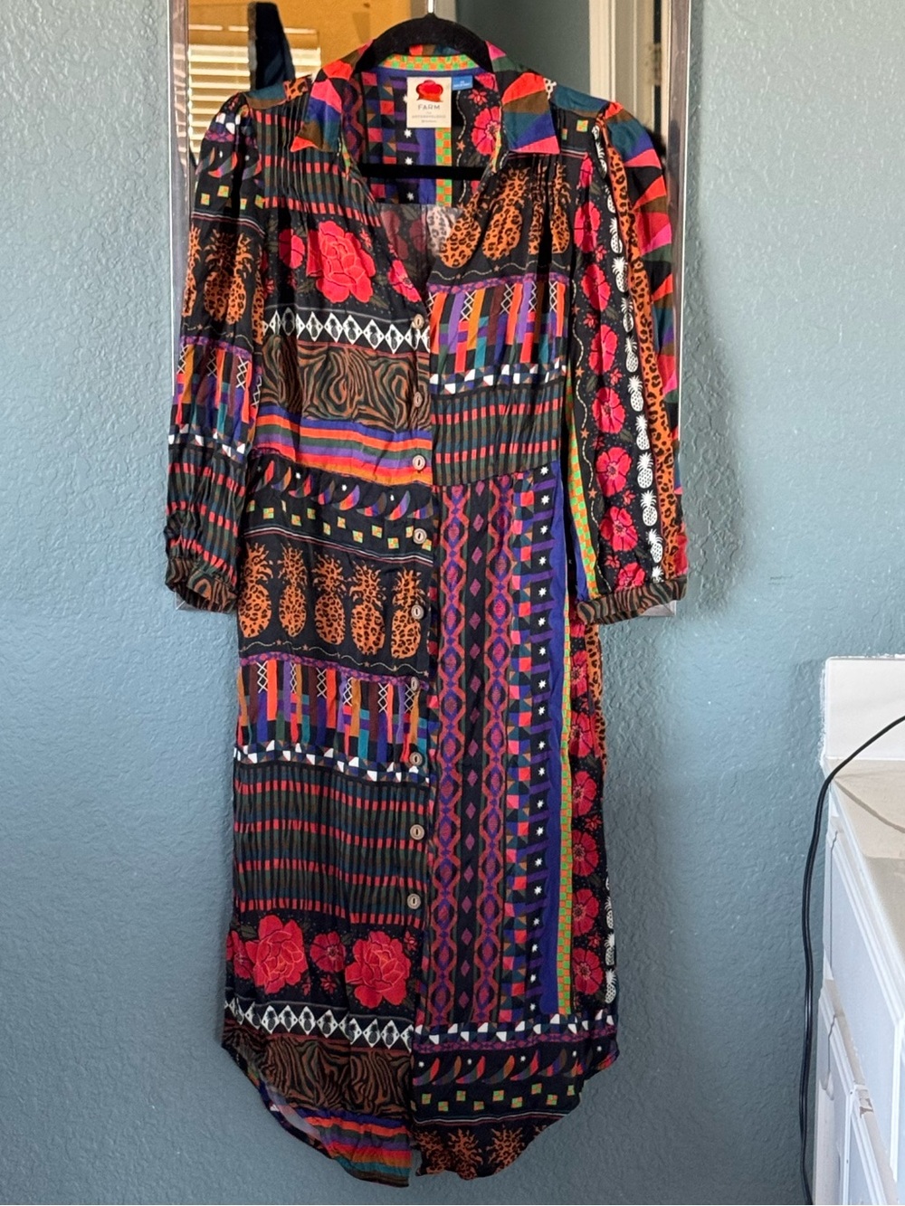 FARM Rio Anthropologie Ciela Midi Shirt Dress Size XS